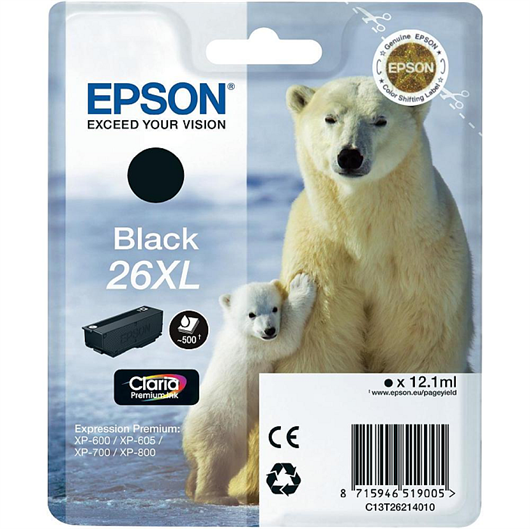 Tinta Epson 26 XL (C13T26214010) (crna), original