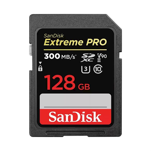 Memorijska kartica SanDisk Extreme Pro SDXC UHS-II U3, 300 MB/s, 128 GB