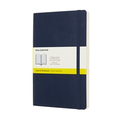 Bilježnica Moleskine LG s mekim koricama, plava - karirano