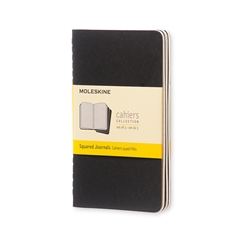 Bilježnica Moleskine Cahier Journals PKT s mekanim koricama, crna - karo, 3 komada