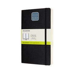 Bilježnica Moleskine LG s mekanim koricama, crna – bez crta