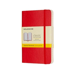 Bilježnica Moleskine PKT  s mekanim koricama, crvena – bez crta