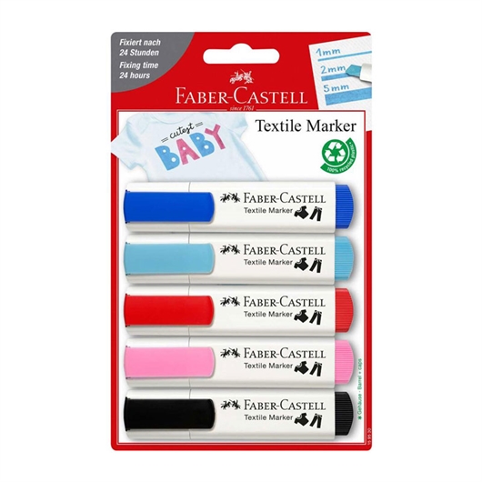 Marker Faber-Castell Tekstil Baby, 5 komada