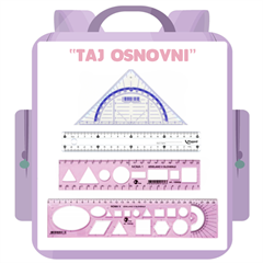 "Taj osnovni" komplet ravnala, roza