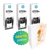 Komplet bočica za HP GT53 XL (1VV21AE) (crna), original, 3 komada + GRATIS POKLON