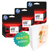 Komplet tinta HP F6V24AE nr.652 (boja), original, 3 komada + GRATIS POKLON