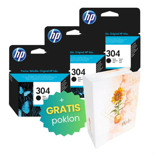 Komplet tinta HP N9K06AE nr.304 (crna), original, 3 komada + GRATIS POKLON