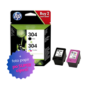 Komplet tinta HP 3JB05AE (nr.304 BK + nr.304 CMY), original + foto papir po SUPER cijeni