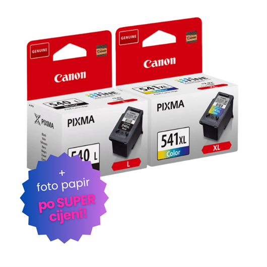 Komplet tinta Canon PG-540L + CL-541XL, original + foto papir po SUPER cijeni