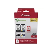 Komplet tinta Canon PG-545XL (crna) + CL-546XL (boja), original + foto papir