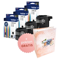 Komplet tinta Brother LC529XLBK (crna), original, 3 komada + GRATIS POKLON