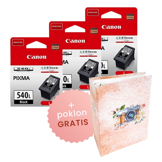 Komplet tinta Canon PG-540L (crna), original, 3 komada + GRATIS POKLON