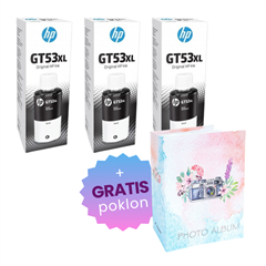 Komplet bočica za HP GT53 XL (1VV21AE) (crna), original, 3 komada + GRATIS POKLON