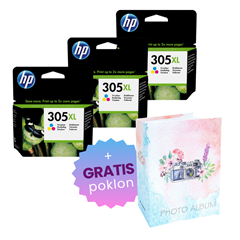 Komplet tinta HP 3YM63AE nr.305XL (boja), original, 3 komada + GRATIS POKLON