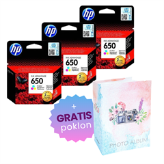 Komplet tinta HP CZ102AE nr.650 (boja), original, 3 komada + GRATIS POKLON