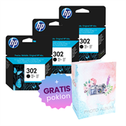 Komplet tinta HP F6U66AE nr.302 (crna), original, 3 komada + GRATIS POKLON