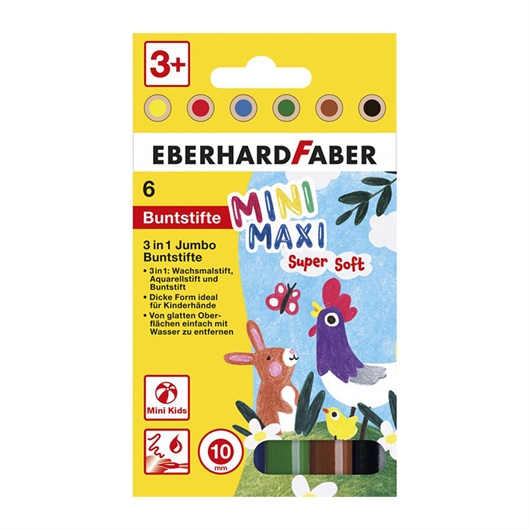 Bojice Eberhard Faber Mini Maxi 3u1, 6 komada