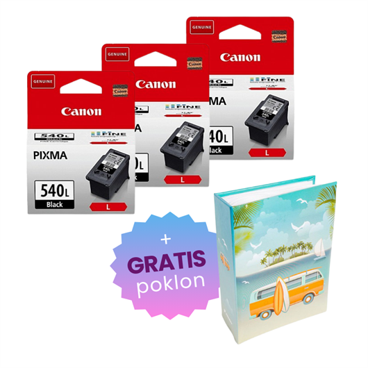 Komplet tinta Canon PG-540L (crna), original, 3 komada + GRATIS POKLON