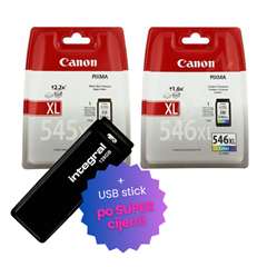 Komplet tinta Canon PG-545XL + CL-546XL, original + USB stick po SUPER cijeni