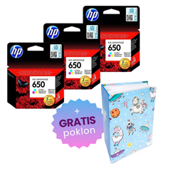 Komplet tinta HP CZ102AE nr.650 (boja), original, 3 komada + GRATIS POKLON