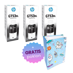 Komplet bočica za HP GT53 XL (1VV21AE) (crna), original, 3 komada + GRATIS POKLON